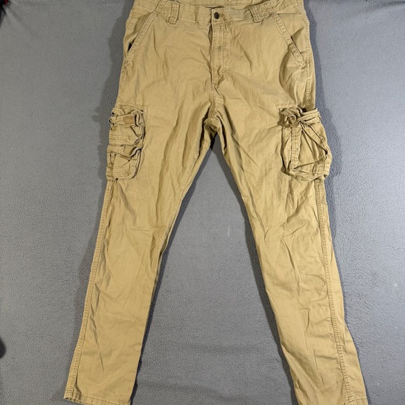 Wrangler Regular Taper Mens Tan Cargo Pants Size 38x34 Utility Workwear - Picture 1 of 7